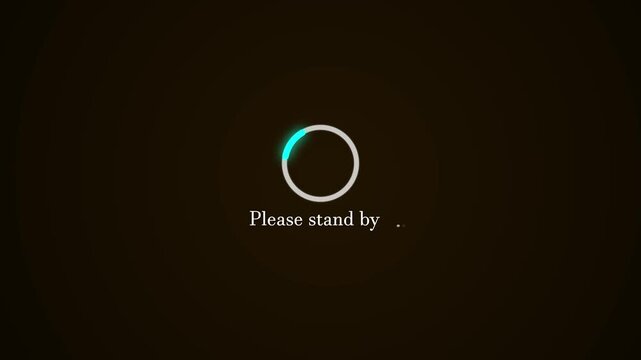 Please stand by loading screen animation for broadcast and livestream
