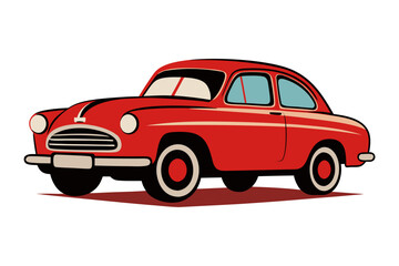 red vintage car