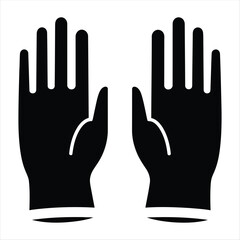 Obraz premium Pair of Black Medical Gloves Icon surgical gloves protection