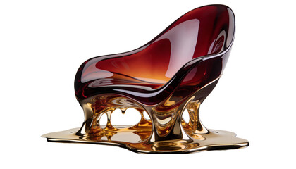 This is an Eichholtz  Ace Bowl made of hand-blown glass with a gold-tone base  Isolated on transparent  background