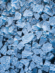 Top-Down Close-Up of Partially Snow-Covered Ice Floes