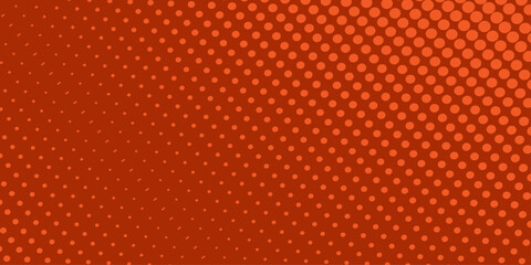 Obraz premium Grunge halftone background. Halftone dots vector texture. Dots halftone orange color pattern gradient texture with technology digital background. vector illustration .