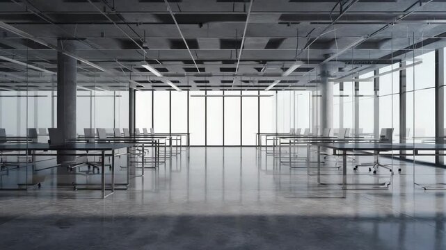 Modern Office Interior Cinematic Slow Motion Clip