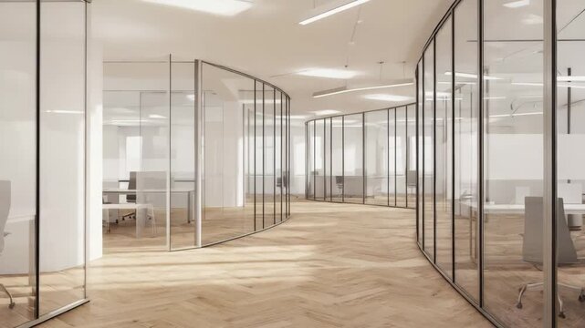 Modern office interior walkthrough footage