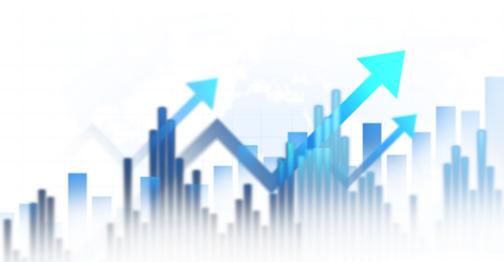 Transparent stock market investment trading graph growth.Investment finance chart,stock market business and exchange financial growth graph.	
