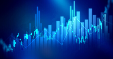 Trade business analytics graph and financial chart investment. Stock market investment trading graph and crypto currency.	
