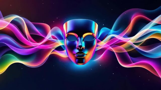 Vibrant futuristic neon portrait 