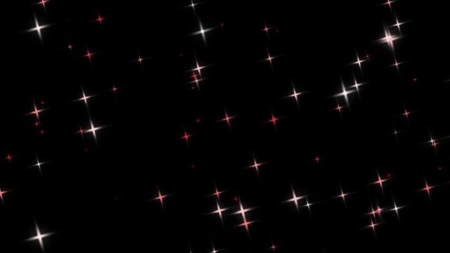 キラキラ星2 回転 赤 エフェクト（黒色背景）
