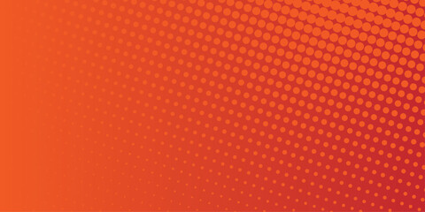 Obraz premium Grunge halftone background. Halftone dots vector texture. Dots halftone orange color pattern gradient texture with technology digital background. vector illustration .
