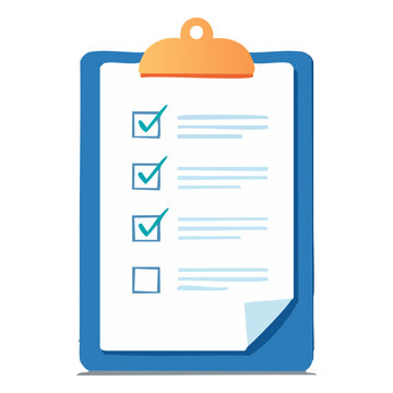 Checklist on clipboard with checkboxes marked