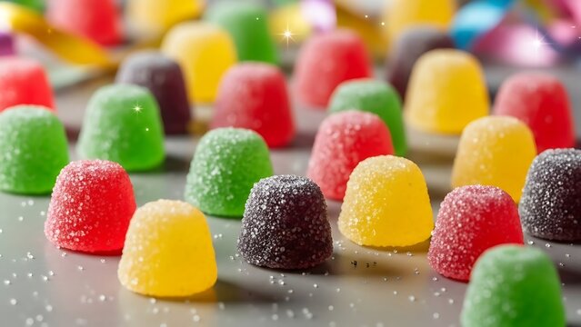 National gumdrop day sweet celebration with vibrant sugar-coated gumdrops