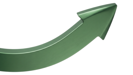 Green Arrow Pointing Upwards, Growth, Success Concept