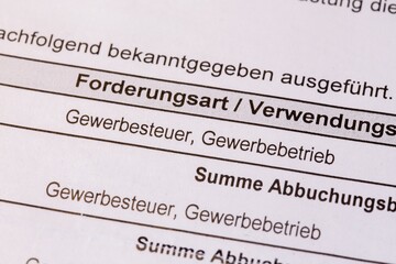 Nahaufnahme von einem Gewerbesteuerbescheid