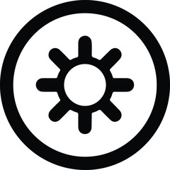 Obraz premium Silhouette gear cogwheel settings symbol inside circular frame illustration vector