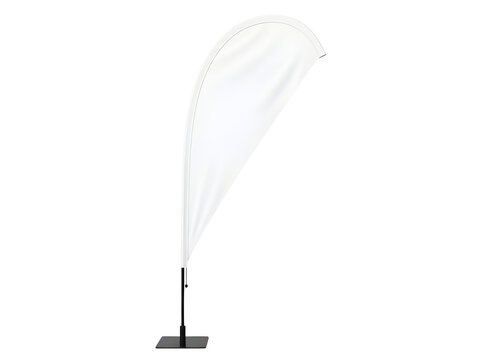 Teardrop flag mockup blank isolated on transparent background