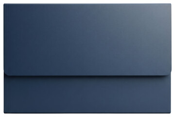 Blue office document organizer folder with protective flap isolated on a transparent background