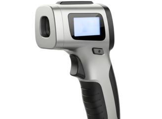Infrared thermometer gun isolated on transparent background