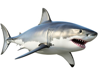 Fototapeta premium Great white shark isolated isolated on transparent background