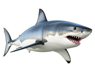Obraz premium Great white shark isolated isolated on transparent background
