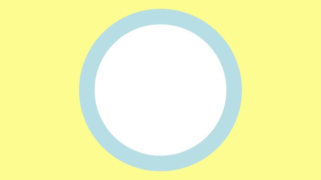 Animated Pastel Circle Frame Pulsing with Pink and Blue Rings on Yellow