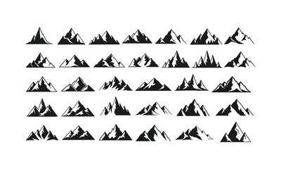 Black and white mountain silhouettes repeating pattern design
