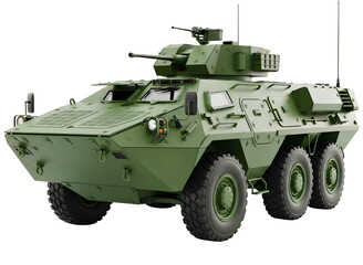 Armored personnel carrier 6x6 isolated on transparent background