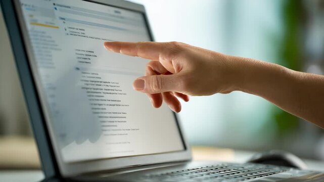 Closeup medium shot of a user selecting from autocomplete search options displayed in a dropdown menu while entering a query on a desktop screen.