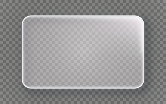 Glassmorphism rectangle rounded angle shape UI design element isolated on transparent background. Frosted glass shapes for web, app, banner, social media, design projects