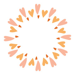 vector wreath pastel hearts