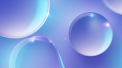 Abstract close up of translucent bubbles with soft blue and purple hues