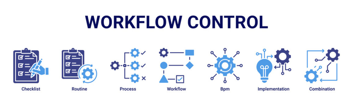 Workflow Control banner highlighting structured processes, routine management, and effective implementation flow