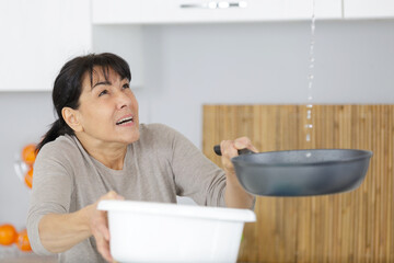 woman worring about a leak