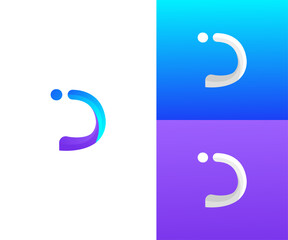 Fototapeta premium Modern Abstract Letter ID Logo Gradient Digital Design