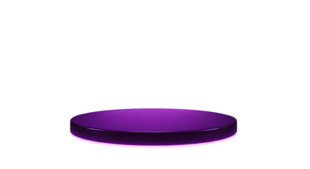 Futuristic neon purple 3D podium stage black background