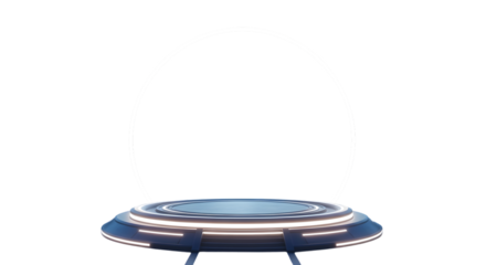 Futuristic Sci Fi Podium Glowing Display Stand Black Isolated