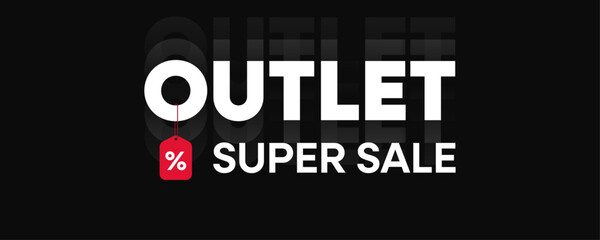 Outlet Super Sale Discount Tag Banner