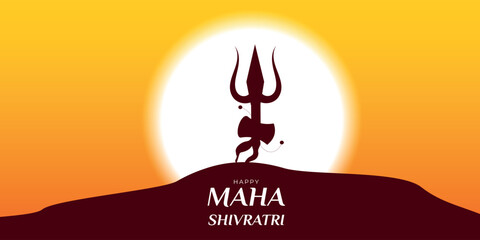Maha Shivratri celebration banner for web design. Vector illustration