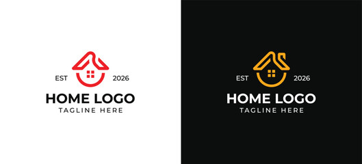 Letter O Home Real Estate logo icon sign symbol design vector illustration template