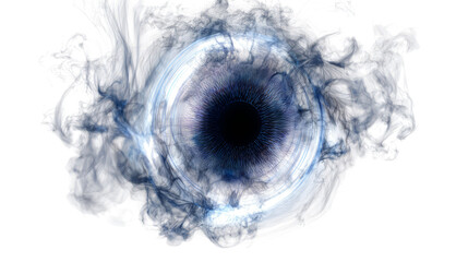 Surreal glowing eye with iris texture