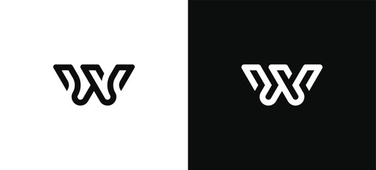 Letter W monogram logo icon sign symbol design vector illustration template