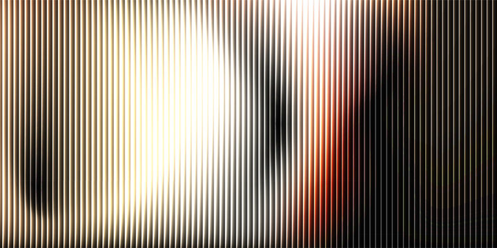 Orang brown white to golden yellow mirrory 3d gradient with a glowing Iridescent glass-ray effect on a deep black background a futuristic abstract design featuring light waves, shimmering highlights.