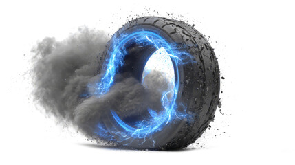 Electric Glowing Tire with Smoke Motion