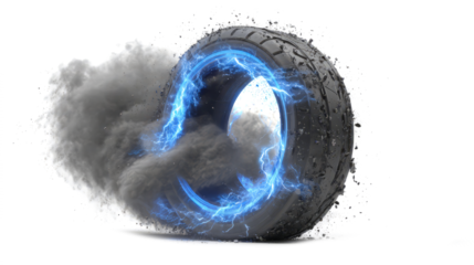 Electric Glowing Tire with Smoke Motion