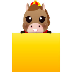 cute little horse, Happy Chinese New Year 2026 year of the horse zodiac, Cartoon element illustration