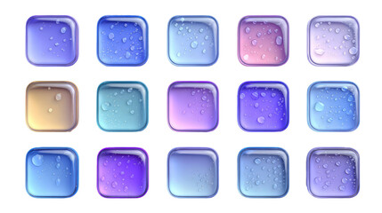 Glossy colorful app icons in grid layout
