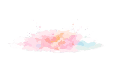Obraz premium Abstract pastel watercolor splash with pink and blue tones on white background
