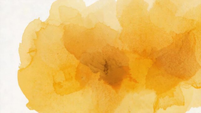 Shifting amber-orange watercolor wash showing subtle drying, as frames progress on white paper