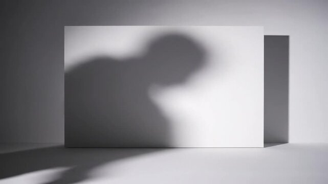 abstract shadow play on white surface exploring light and darkness motion study