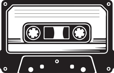 Obraz premium Vintage cassette tape icon isolated on transparent background for retro music concept
