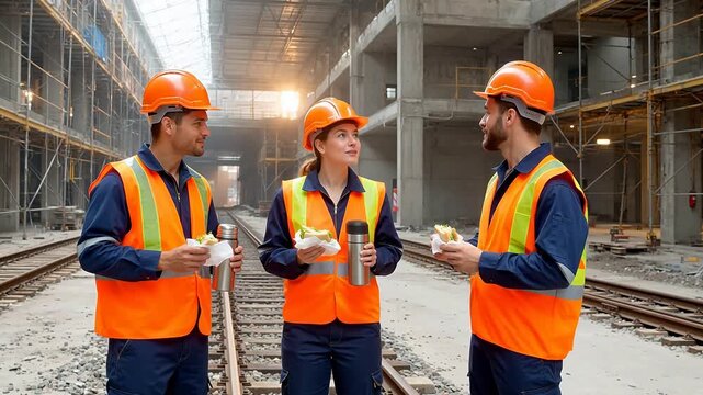 Construction workers on site